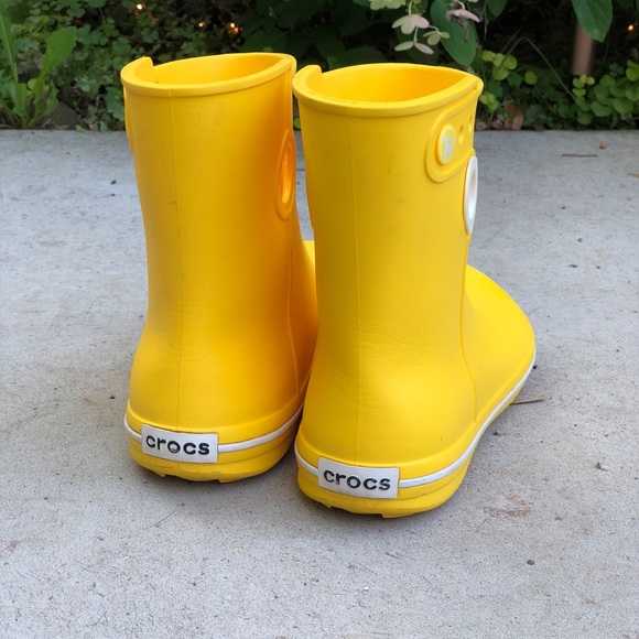 yellow boot crocs